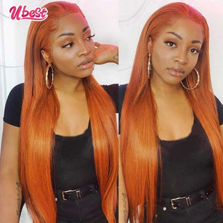 LONG Length | 30-28 Inch | 180 Density | Straight Hair | Ginger Blonde Human Hair | - Elite Wigs