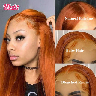 LONG Length | 30-28 Inch | 180 Density | Straight Hair | Ginger Blonde Human Hair | - Elite Wigs