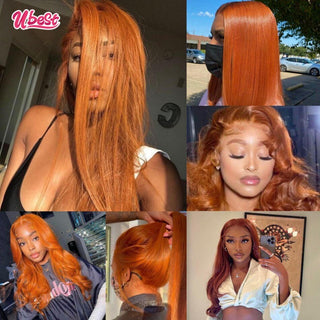 LONG Length | 30-28 Inch | 180 Density | Straight Hair | Ginger Blonde Human Hair | - Elite Wigs