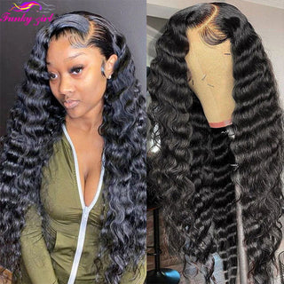 MID Length | 18-26 Inch | 180 Density | Loose Deep Wave | Black Human Hair | - Elite Wigs