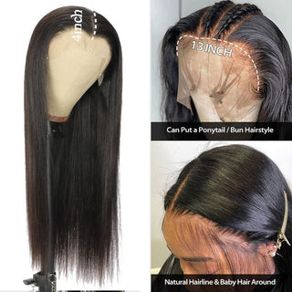 MID Length | 20-24 Inch | 180 Density | Brazilian Silky Straight | Black Human Hair | - Elite Wigs