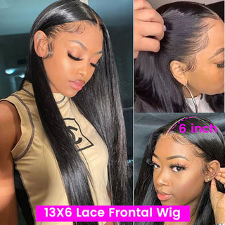 MID Length | 20-24 Inch | 180 Density | Brazilian Silky Straight | Black Human Hair | - Elite Wigs