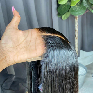 MID Length | 20-24 Inch | 180 Density | Brazilian Silky Straight | Black Human Hair | - Elite Wigs