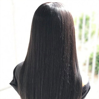MID Length | 20-24 Inch | 180 Density | Brazilian Silky Straight | Black Human Hair | - Elite Wigs