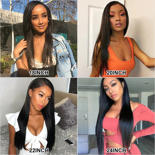MID Length | 20-24 Inch | 180 Density | Brazilian Silky Straight | Black Human Hair | - Elite Wigs