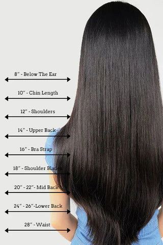 MID Length | 20-24 Inch | 250 Density | Brazilian Silky Straight | Black Human Hair | - Elite Wigs