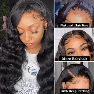 MID Length | 20-24 Inch | 250 Density | Loose Deep Wave | Black Human Hair | - Elite Wigs