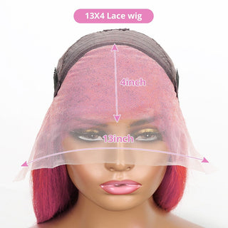 MID Length | 20-26 Inch | 180 Density | Straight Hair | Neon Pink Human Hair | - Elite Wigs
