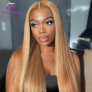 MID Length | 20-26 Inch | 250 Density | Straight Hair | Honey Blonde Human Hair | - Elite Wigs