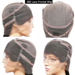 MID Length | 20-26 Inch | Ombre | 360 Lace | 250 Density | Straight Hair | Chocolate Brown Human Hair | - Elite Wigs