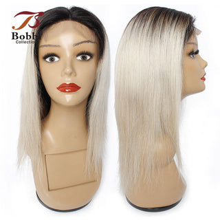 MID Length | 20 Inch | 150 Density |Straight Hair | Ombre | Dark Roots | Light Grey Human Hair | - Elite Wigs