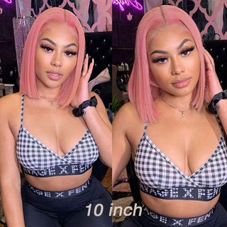 SHOULDER Length | 14 Inch | T-Part | 180 Density | Straight Hair | Ash Pastel Pink Human Hair |