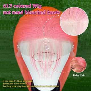 MID Length | 20-26 Inch | T-Part | 250 Density | Straight Hair | Light Pink Human Hair |