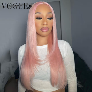 SHOULDER Length | 14-16 Inch | T-Part | 180 Density | Straight Hair | White Pink Human Hair |