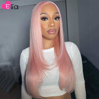 SHOULDER Length | 14-16 Inch | 180 Density | Straight Hair | White Pink Human Hair |