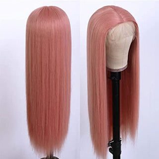 SHOULDER Length | 14-16 Inch | T-Part | 180 Density | Straight Hair | Flamingo Pink Human Hair |