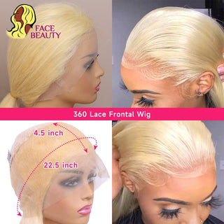 SHORTER Length | 8-24 Inch | 180 Density | 360 Lace | Ponytail Wig | Straight Hair | 613 Blonde Human Hair |