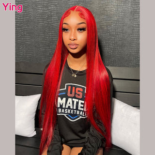 SHOULDER Length | 14-16 Inch | 180 Density | Straight Hair | Hot Red Human Hair |