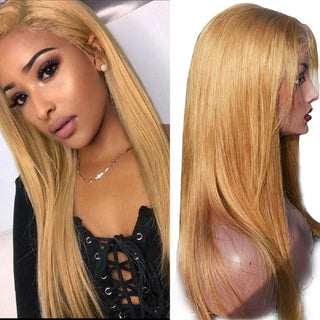 SHOULDER Length | 14-16 Inch | T-Part | Highlights | 180 Density | Straight Hair | Honey Blonde Human Hair |