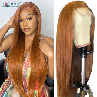 SHOULDER Length | 14-16 Inch | T-Part | 180 Density | Straight Hair | Golden Blonde Ginger Human Hair |