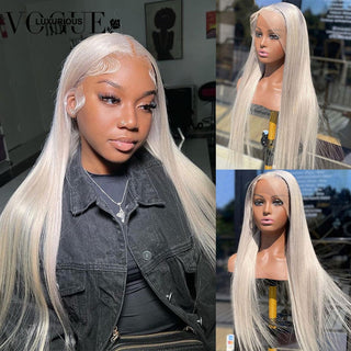 SHOULDER Length | 14-16 Inch | 180 Density | Straight Hair | Platinum Blonde Human Hair |