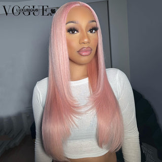 SHOULDER Length | 14-16 Inch | T-Part | 180 Density | Straight Hair | White Pink Human Hair |