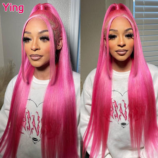 SHOULDER Length | 14-16 Inch | T-Part | 180 Density | Straight Hair | Raspberry Pink Human Hair |