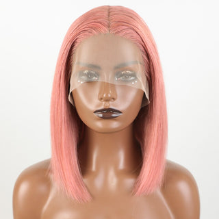 SHOULDER Length | 14-16 Inch | T-Part | 180 Density | Straight Hair | Flamingo Pink Human Hair |