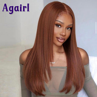 SHOULDER Length | 14-16 Inch | 180 Density | Straight Hair | Brown Copper Human Hair |