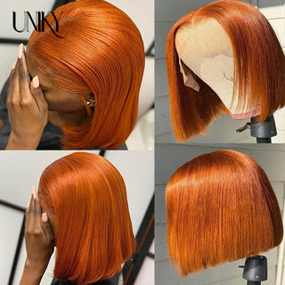 SHOULDER Length | 14-16 Inch | 180 Density | Straight Hair | Orange Human Hair |