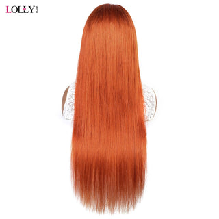 SHOULDER Length | 14-16 Inch | Glue-less | Headband Wig | 180 Density | Straight Hair | Ginger Orange Human Hair |