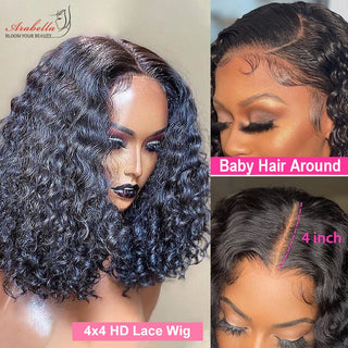 SHOULDER Length | 14 Inch | 180 Density | Water Wave Hair | Black Human Hair |