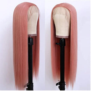 SHOULDER Length | 14-16 Inch | T-Part | 180 Density | Straight Hair | Flamingo Pink Human Hair |