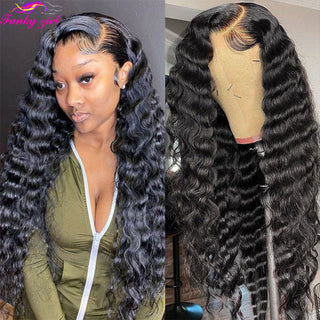 SHOULDER Length | 14-16 Inch | 180 Density | Loose Deep Wave | Black Human Hair |