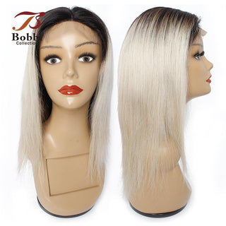 SHOULDER Length | 14-16 Inch | 150 Density | Straight Hair | Ombre | Dark Roots | Light Grey Human Hair |