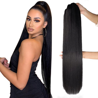 XTREME Length | 40Inch | 180 Density | Ponytail | 360 Lace | Brazilian Silky Straight | Black Human Hair |