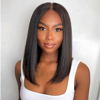 SHOULDER Length | 14 -16 Inch | 180 Density | Straight Hair | Black Human Hair |