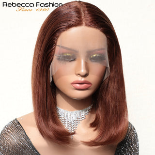 SHOULDER Length | 14 Inch | T-Part | 180 Density | Straight Hair | Brown Copper Human Hair |